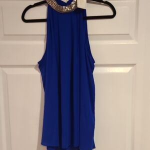 Elegant Blue Sleeveless Top